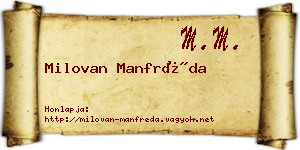Milovan Manfréda névjegykártya